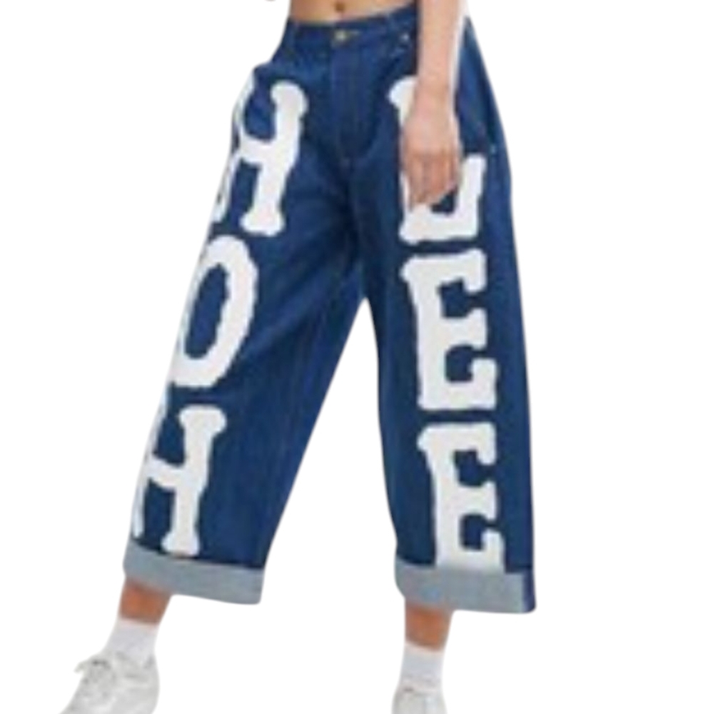 House of Holland X Lee Wide Leg Boyfriend Jean With Lettering.. size 28